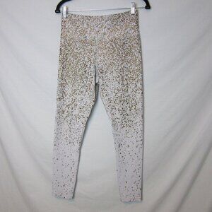 Zyia Legging Light N Tight White Gold Splatter Ombre High Waisted Womens Medium